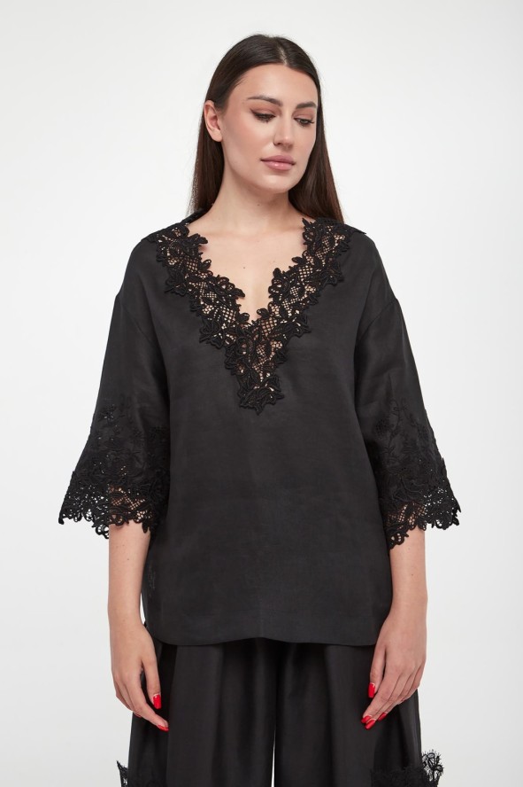 Bluzka damska lniana ERMANNO SCERVINO LIFE