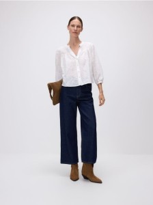 Koszula z ażurowym wzorem - złamana biel