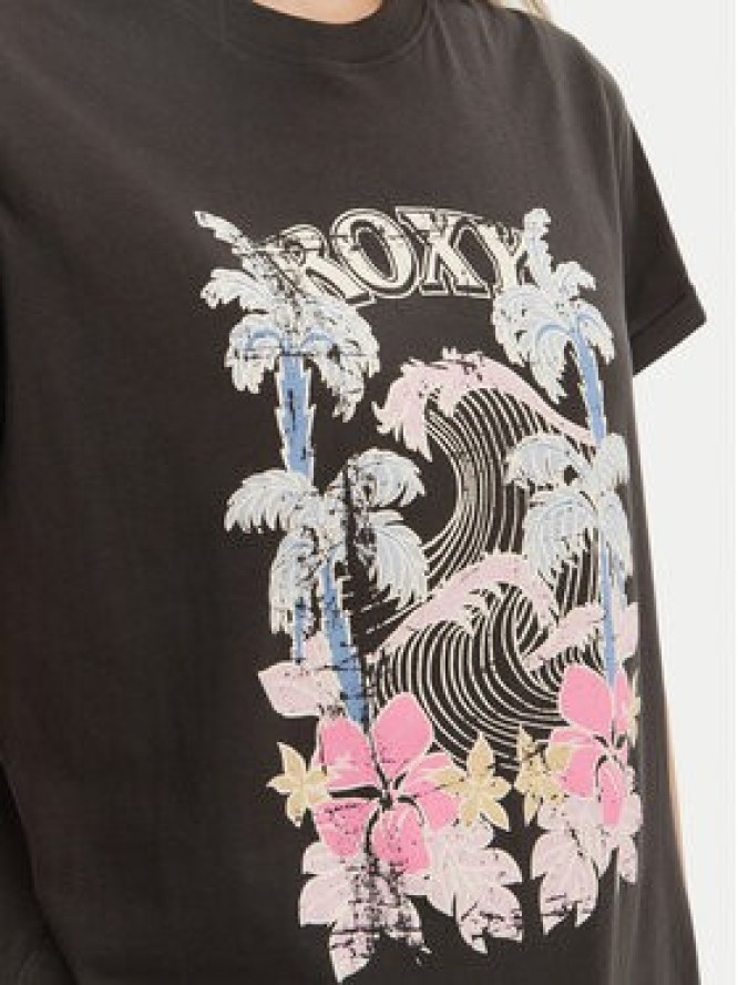 Roxy T-Shirt ERJZT05911 Szary Regular Fit