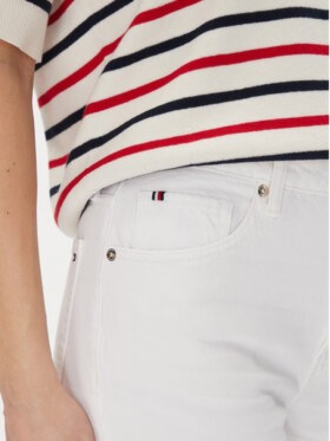 Tommy Hilfiger Szorty jeansowe Dnm Straight Short Rw White WW0WW45924 Biały Regular Fit