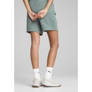 Damskie szorty z wysokim stanem ESS SCRIPT 5" PUMA Green Moon