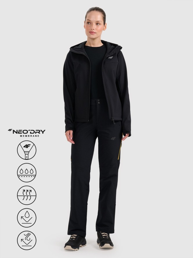 4F Kurtka softshell wiatroodporna membrana 8000 damska - czarna L