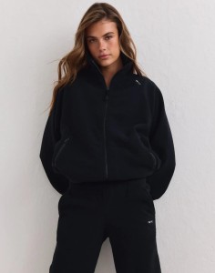 Damska kurtka polarowa na zamek Fleece Zip czarna