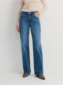 Jeansy wide leg - niebieski