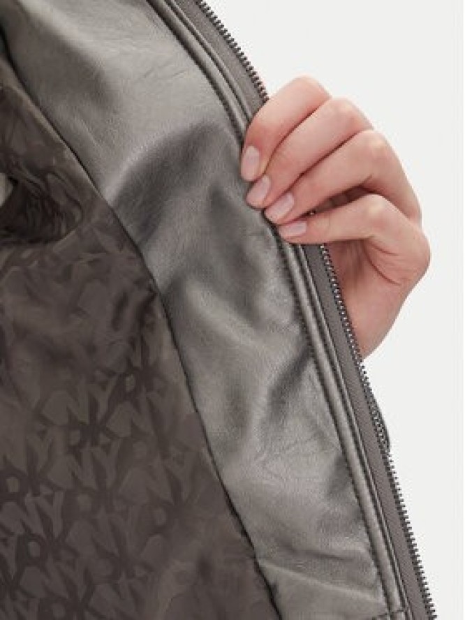 DKNY Kurtka z imitacji skóry P4JJ6XJA Srebrny Regular Fit
