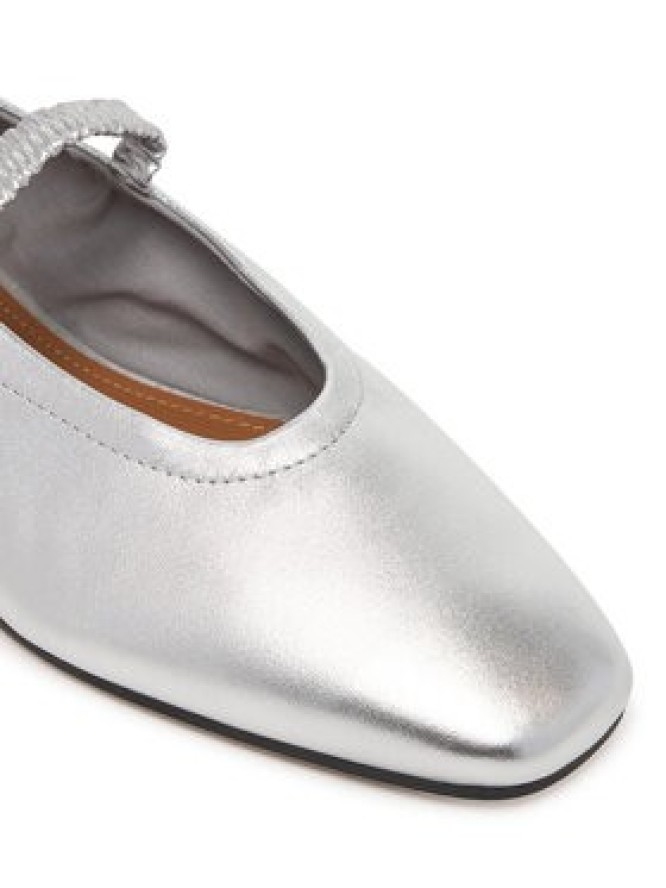 Tommy Hilfiger Baleriny Silver Lth Ellastic Ballerina FW0FW09466 Srebrny