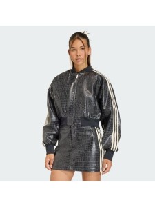 adidas Kurtka z imitacji skóry Pleather KE5035 Czarny Oversize
