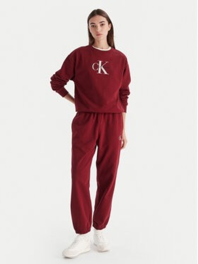 Calvin Klein Jeans Spodnie dresowe Monologo LV047B235G Bordowy Regular Fit