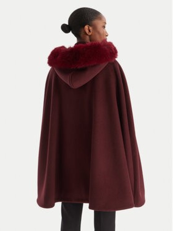 YES LONDON Płaszcz wełniany CD1223ECO Bordowy Regular Fit