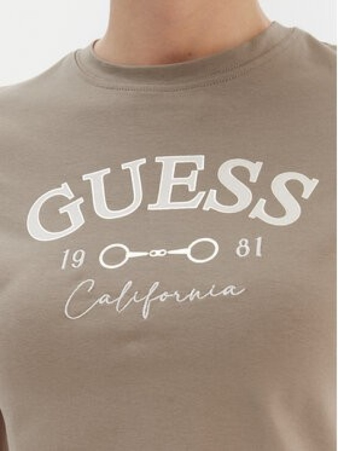 Guess T-Shirt V6RI02 J1314 Beżowy Regular Fit