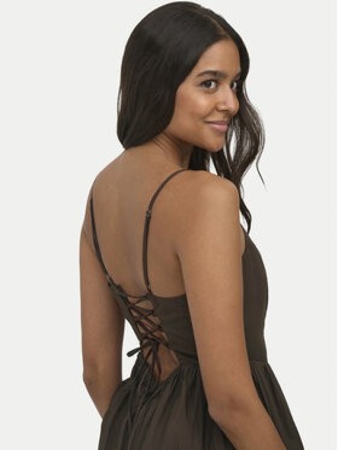ONLY Sukienka letnia Likara 15371869 Brązowy ciemny Regular Fit