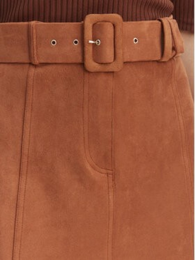 Rinascimento Spódnica z imitacji skóry CFC0127915003 Brązowy Regular Fit