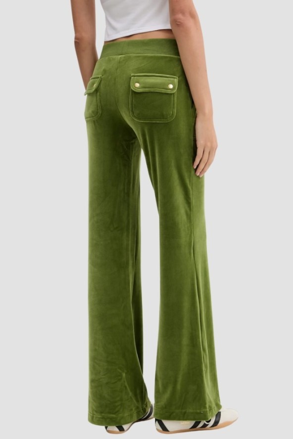 JUICY COUTURE Oliwkowe spodnie dresowe damskie Layla Low Rise, Rozmiar XS