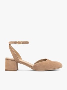 Jasnobrązowe czółenka slingback