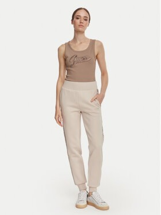 Guess Spodnie dresowe V2YB15 KB3P2 Beżowy Regular Fit