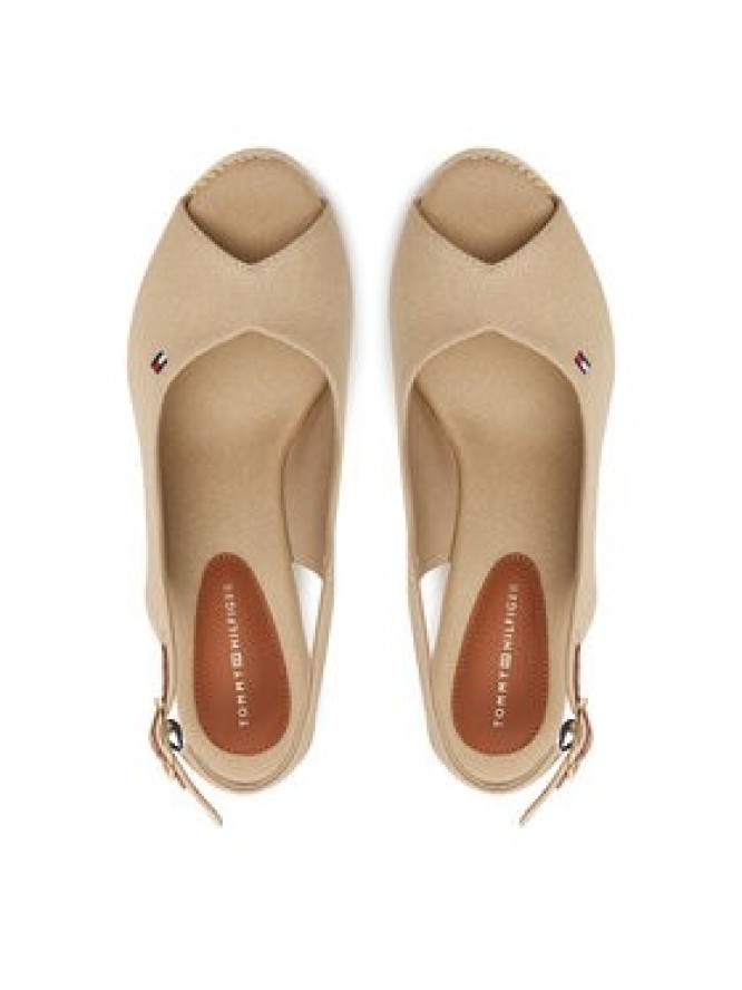Tommy Hilfiger Espadryle Flag High Wedge Espad Slingback FW0FW08597 Beżowy