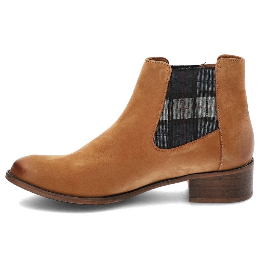 Brązowe Botki Libero Damskie Stylowe Obuwie