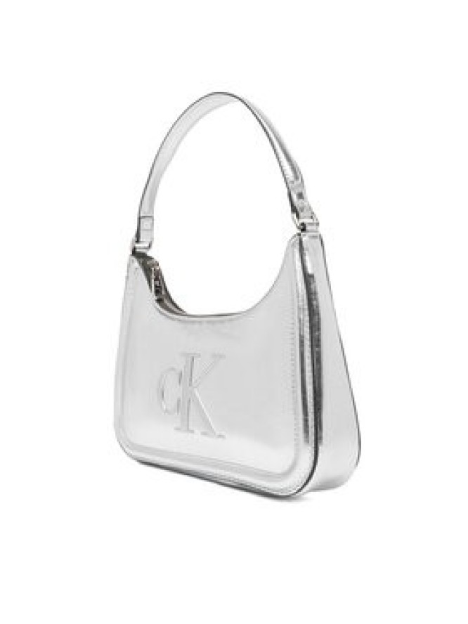 Calvin Klein Torebka Bold Ck Metallic Shoulder Bag LV04F3332G Srebrny