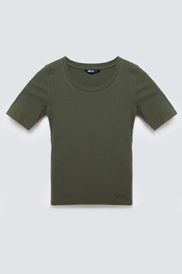 Koszulka damska w prążek khaki Asterca 303