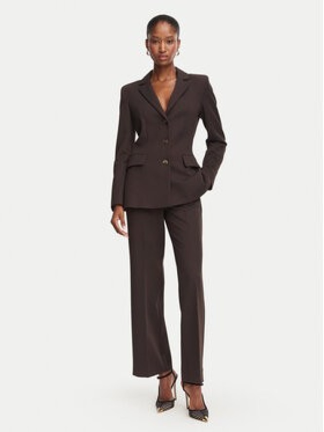 Marella Spodnie materiałowe Ghinea 2625136081 Brązowy ciemny Straight Fit