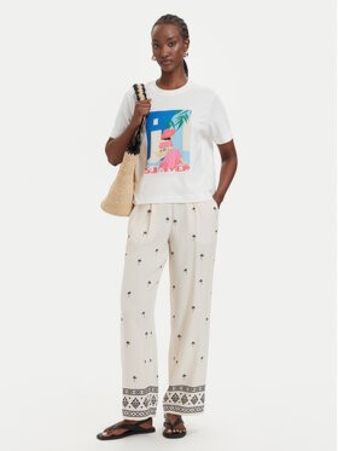 Vero Moda Spodnie materiałowe Kai 10345546 Kremowy Regular Fit