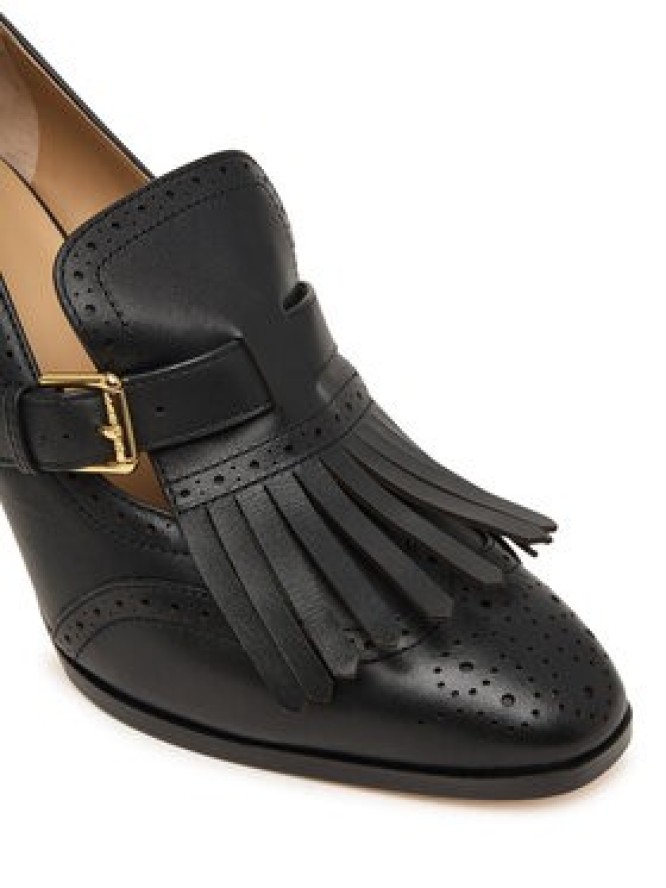 LAUREN RALPH LAUREN Półbuty Colleen Perforated Calfskin Kiltie Pump 802P02364002 Czarny