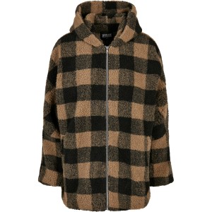 Damski polar Urban Classics hooded oversized check sherpa