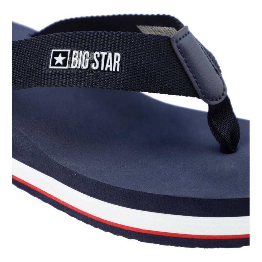 Granatowe Japonki Big Star Wsuwane Obuwie Damskie