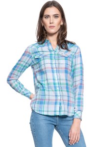 DAMSKA KOSZULA WRANGLER WESTERN CHECK SHIRT CASHMERE BLUE W5N1OBX2B 112130258