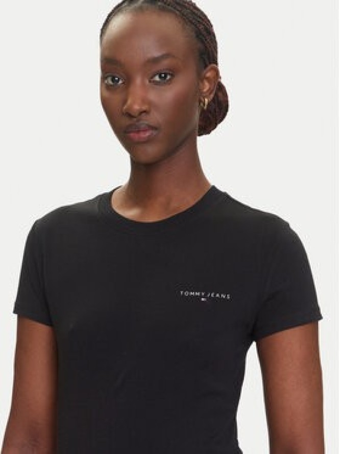 Tommy Jeans T-Shirt Linear DW0DW21164 Czarny Slim Fit