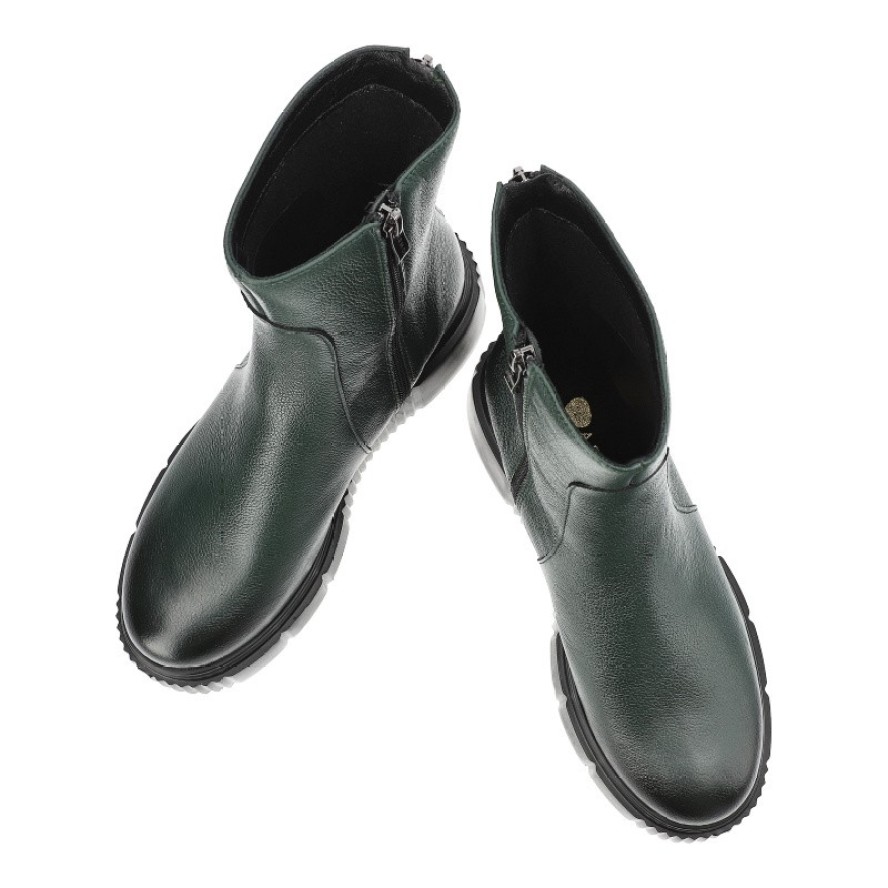 Zielone Botki Armodo Wygodne Obuwie Damskie Na Platformie