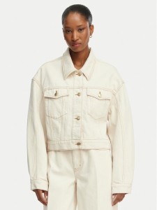 HUGO Kurtka jeansowa Gisolia 50559618 Écru Relaxed Fit