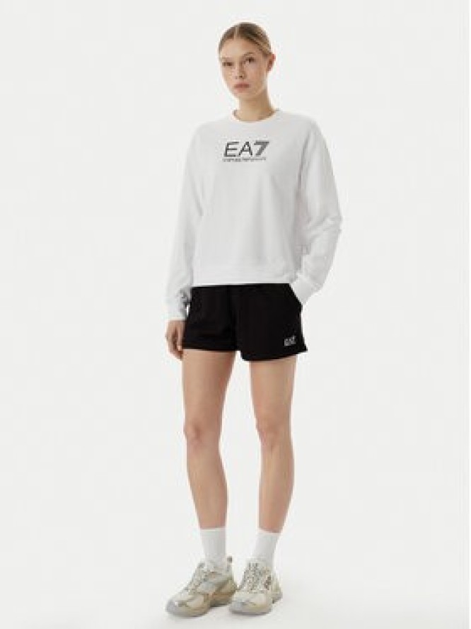 EA7 Emporio Armani Komplet bluza i szorty sportowe 7W000974 AF13135 M0003 Biały Regular Fit