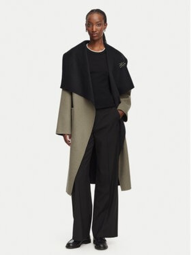 KARL LAGERFELD Płaszcz wełniany B3W15030 Brązowy Relaxed Fit
