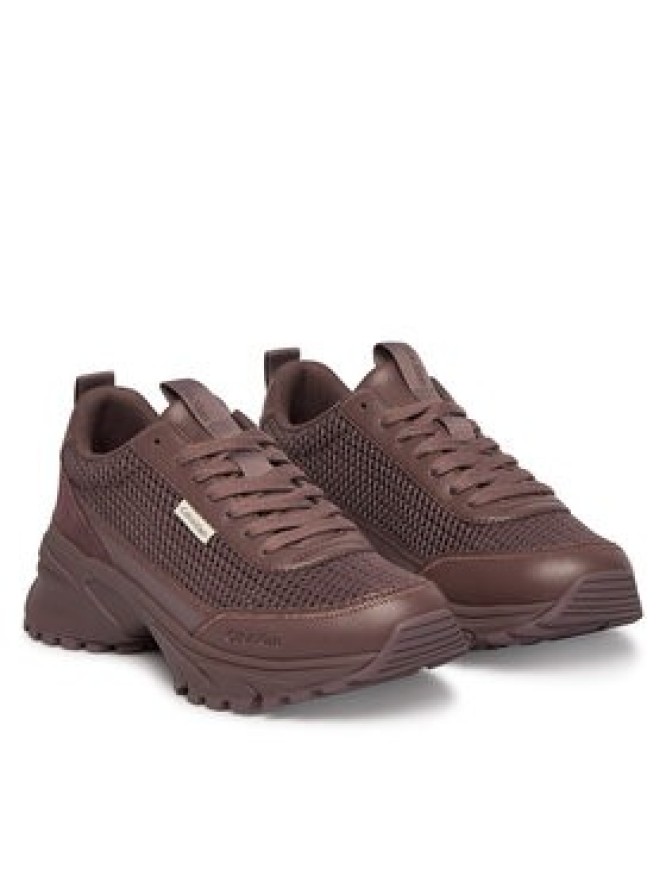 Calvin Klein Sneakersy Hike Runner Lup Lin Mesh HW0HW03000 Brązowy