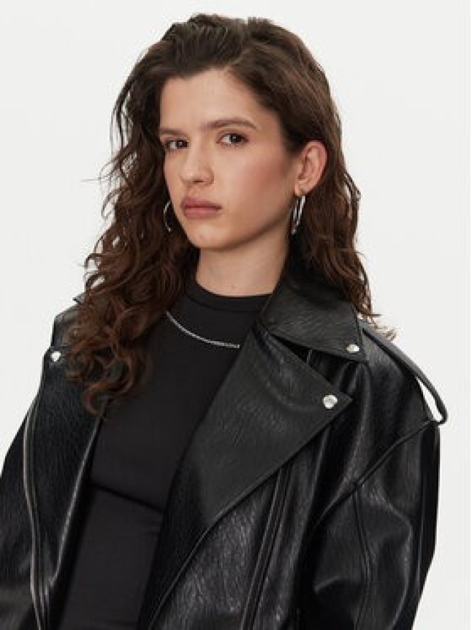 HUGO Kurtka z imitacji skóry Alipha-1 50530031 Czarny Relaxed Fit