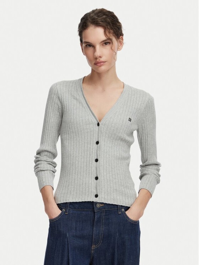 Calvin Klein Jeans Kardigan LV047G339G Szary jasny Slim Fit