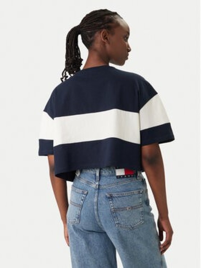 Tommy Jeans T-Shirt Badge Colour-Blocked DW0DW18706 Granatowy Oversize
