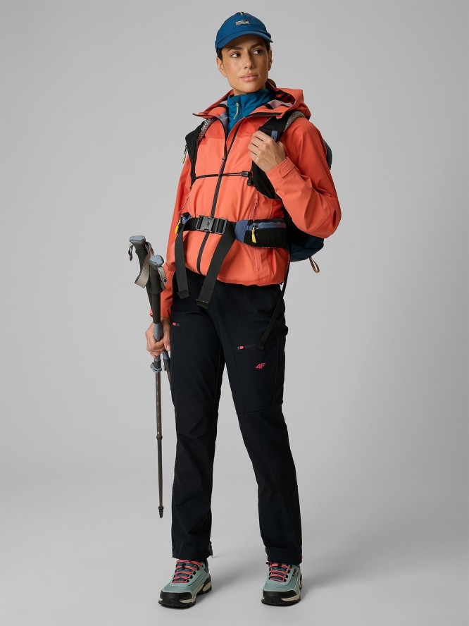 4F Kurtka trekkingowa przeciwdeszczowa membrana 20000 damska - czerwona L