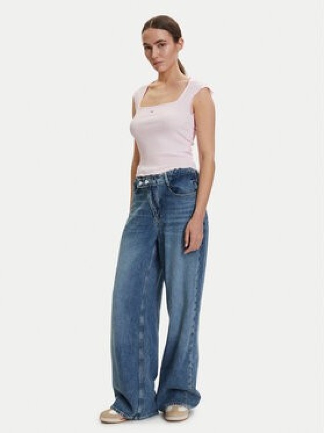 Tommy Jeans Top DW0DW22220 Różowy jasny Slim Fit