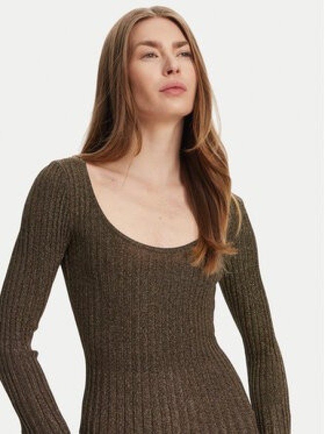 STAUD Sukienka dzianinowa Raquel R25R2116LX Zielony Slim Fit