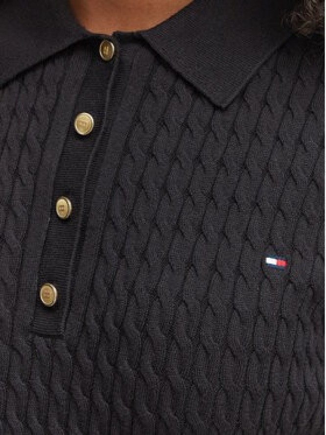 Tommy Hilfiger Polo WW0WW41474 Czarny Regular Fit