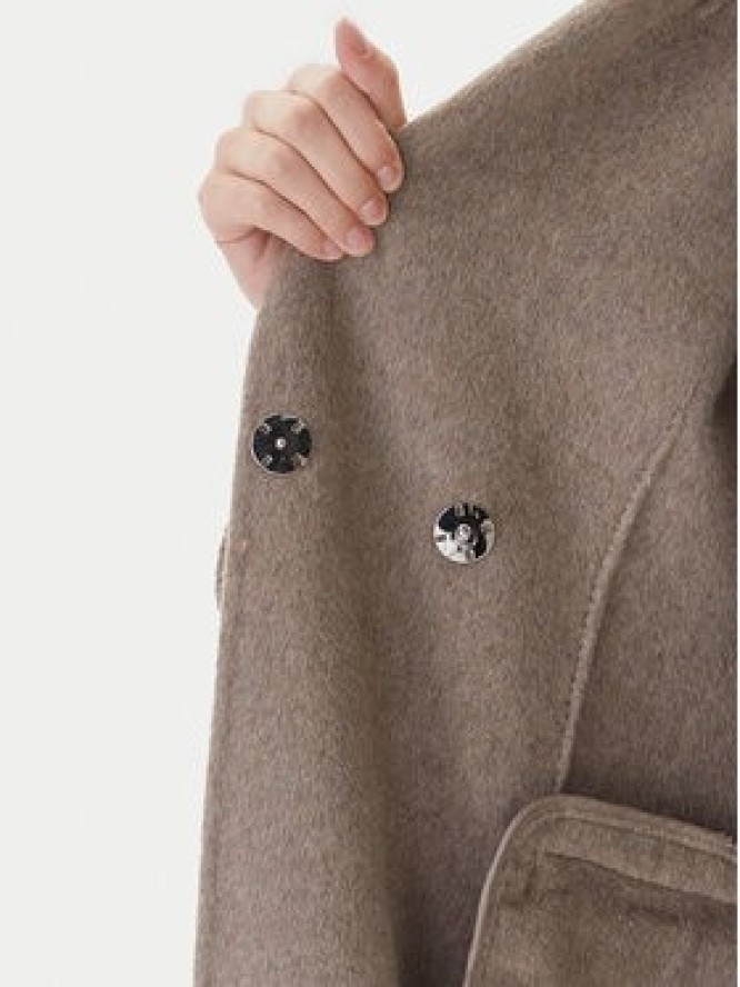 ViCOLO Płaszcz wełniany TF0073 Brązowy Regular Fit