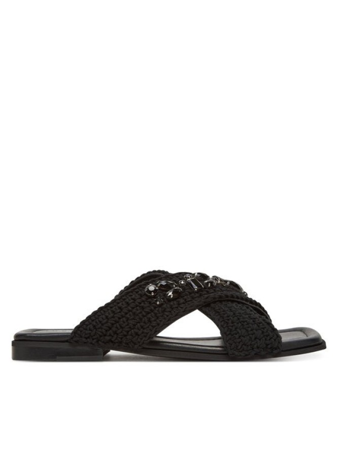 Inuikii Klapki Woven Crossed Stones 70104-369 Czarny