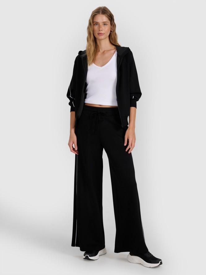 4F Bluza dresowa rozpinana z kapturem damska - czarna XS