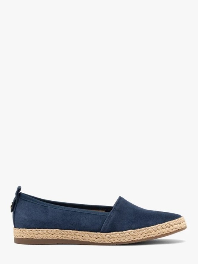 Granatowe espadryle z weluru