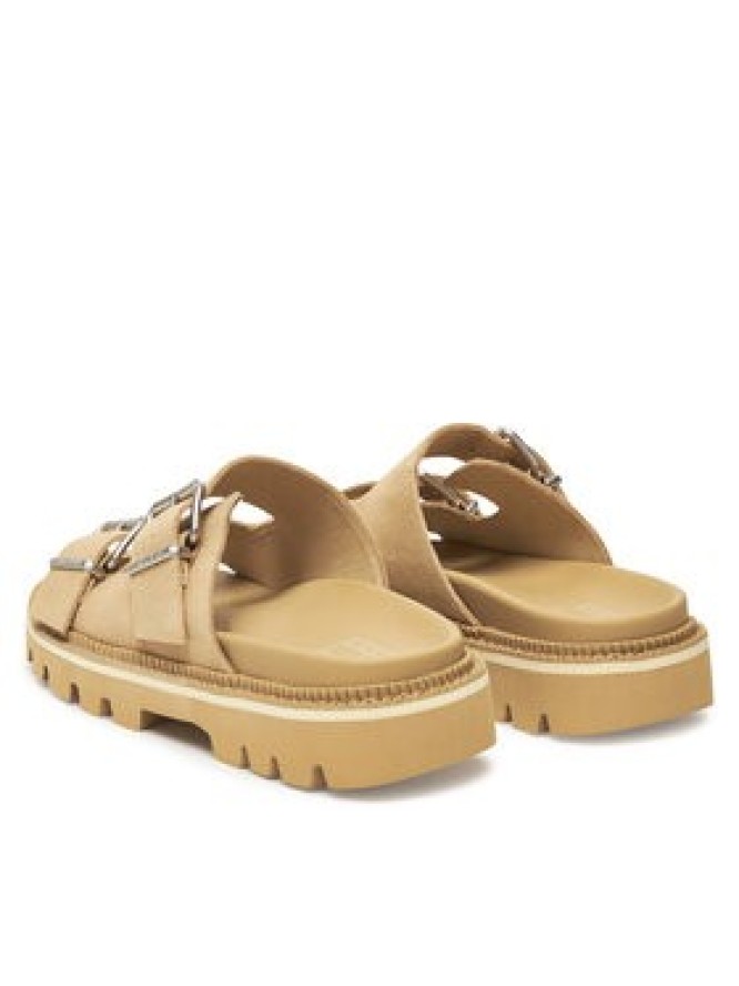 Tommy Jeans Klapki Tjw Double Strap Sandal Suede EN0EN02797 Brązowy