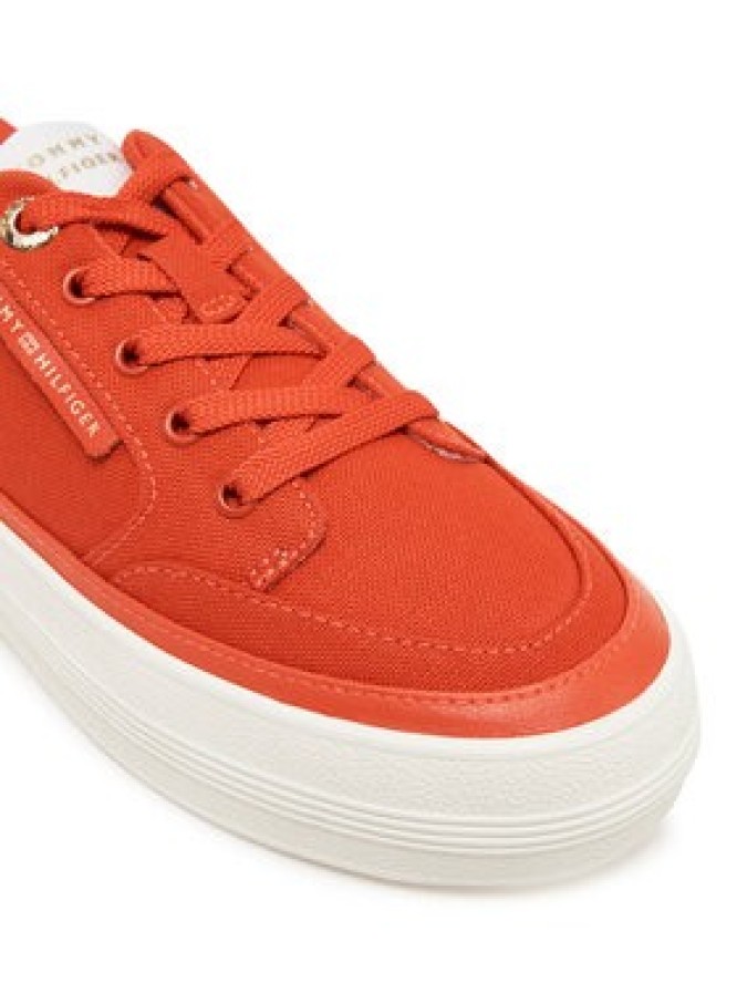 Tommy Hilfiger Sneakersy Essential Vulc Textile Sneaker FW0FW08323 Pomarańczowy