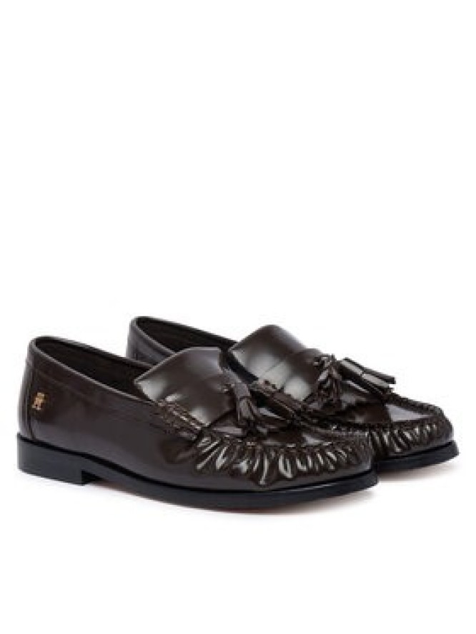 Tommy Hilfiger Mokasyny Tassel Abrasivato FW0FW09460 Brązowy ciemny