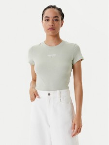 Tommy Jeans T-Shirt Essential DW0DW20913 Zielony Slim Fit